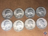(1) 1963 Philadelphia Mint Washington Quarter and (7) 1963 Denver Mint Washington Quarters