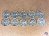 (1) 1962 Philadelphia Mint Washington Quarters and (9) 1962 Denver Mint Washington Quarters