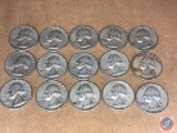 (1) 1963 Denver Mint Washington Quarter, (1) 1962 Philadelphia Mint Washington Quarter and (12) 1962