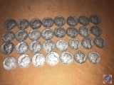 (2) 1942 San Francisco Mint Mercury Dimes, (7) 1942 Denver Mint Mercury Dimes and (22) 1942