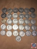 (4) 1945 San Francisco Mint Mercury Dimes, (7) 1945 Denver Mint Mercury Dimes and (20) Philadelphia