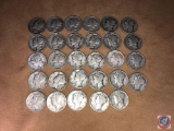 (1) 1942 Philadelphia Mint Mercury Dime, (1) 1945 San Francisco Mint Mercury Dime (2) 1944 San