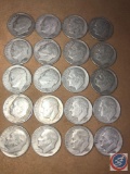 (17) 1953 Denver Mint Roosevelt Dimes and (3) 1953 Philadelphia Mint Roosevelt Dimes