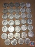 (31) 1964 Denver Mint Roosevelt Dimes, (3) 1964 Pennsylvania Mint Dimes