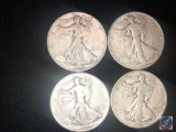 (4) 1945 Philadelphia Mint Walking Liberty Half Dollar Coins