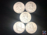 (5) 1962 Denver Mint Benjamin Franklin Half Dollar Coins