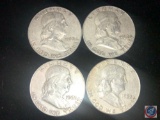 (1) 1962 Philadelphia Mint Benjamin Franklin Half Dollar Coin and (4) 1962 Benjamin Franklin Half
