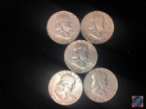 (1) 1963 Philadelphia Mint Benjamin Franklin Half Dollar Coin (4) 1963 Benjamin Franklin Half Dollar