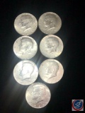 (5) 1965 Philadelphia Mint Kennedy Half Dollar Coins and (2) 1966 Philadelphia Mint Kennedy Half