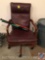 Rolling Leather and Wooden Armed Office Chair, Rawlings Big Stick 28 in Baseball Bat Marked 252J and