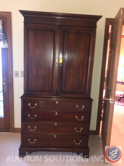 Lexington Furniture Hutch with Four Drawers and Media Cabinet Measuring 39 1/4" X 22 3/4" X 77 1/2"