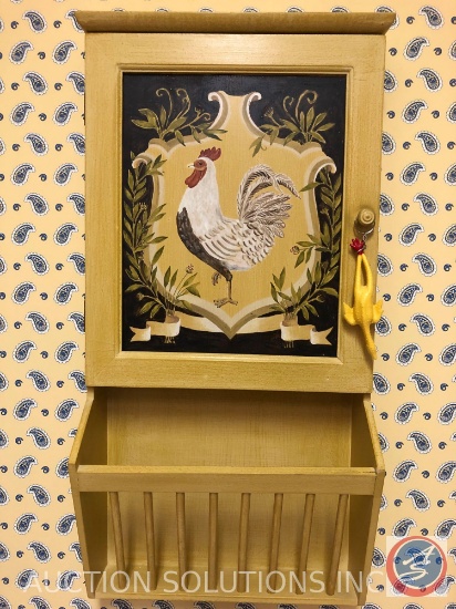 Framed Painting of Rabbit, Chicken Wall Hanging Key Cabinet, First Time Manufactory Clock, Framed