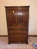 Century Furniture Hutch with Four Drawers and Cabinet with Built-In Electrical Measuring 33