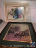 Framed Print Titled Hydrangea Signed Barbara Mock, Framed Print Signed G. Koch and Framed Print