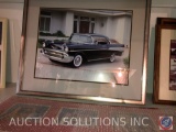 Framed Picture of Chevrolet Bel Aire, Framed Pepsi Prints Signed Liz Rogers and Coca-Cola Prints