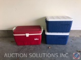 (2) Coleman Coolers and (1) Igloo Cooler