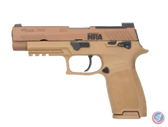 Sig Sauer P320 M17 9mm with Friends of NRA Logo ? Caliber: 9mm Luger ? Barrel Length: 4.7? ? Action: