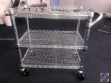 Three Tier NSF Seville Classics Inc Wire Cart on Casters Measuring 30