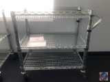 Three Tier NSF Seville Classics Inc Wire Cart on Casters Measuring 30