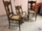 (2) Vintage Kitchen Chair with Floral Engraving On The Backs and Cane Seating and (1) Vintage Armed