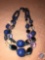 Vintage Germany Blue Beaded Necklace