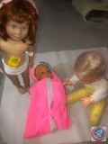 Vintage 1975 Thumbelina Crawling Baby Doll [[HEAD MARKED 1975 BODY MARKED 1976]], 1972 Mattel Baby