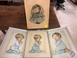 Small and Large Framed Prints Titled A Child's Prayer Signed Charlot Byi, Framed Print Titled