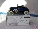 Limited Edition Model A Roadster Die Cast Model Lockable Coin Bank Scale 1/25 Stock No. 1562 in