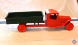 Vintage Steel Craft Hand Crank Red and Green Dump Truck