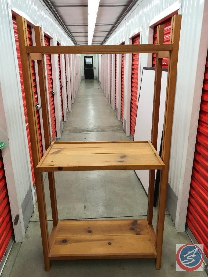{{2X$BID}} (2) Wooden Shelving Units w/ (12) Shelves {{ONLY ONE UNIT IS PICTURED}} Support