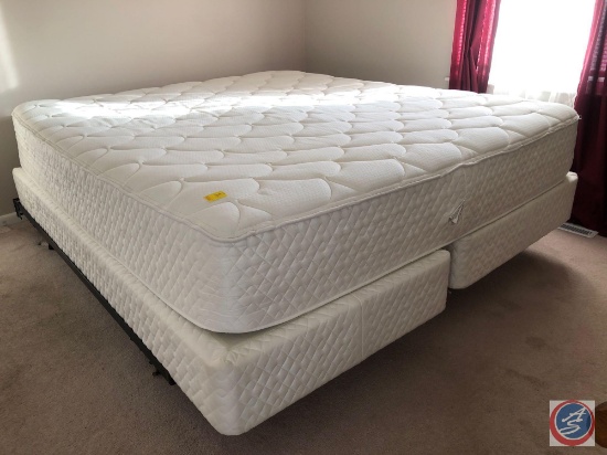 California King Size Land and Sky Bed Frame, Split Box Spring and Mattress
