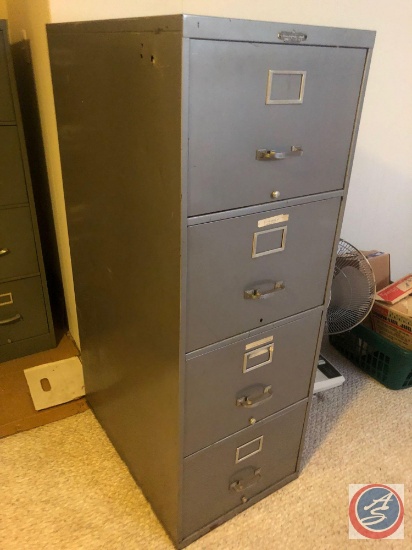 {{2X$BID}} Remington Rand Four Drawer Filing Cabinet Measuring 18 1/4" X 28" X 51" and Five Drawer