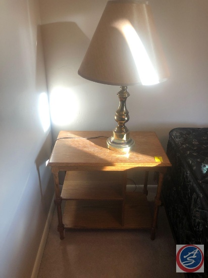 {{4X$BID}} (2) Night Stands Measuring 24 1/2" X 15 1/2" X 22" and (2) Table Top Lamps with Shades