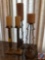 (4) Single Pillar Candle Holders, Decorative Gold Plate Measuring 24 1/2