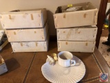 (6) Fitz and Floyd Seashell Snack Plate and Cup Sets