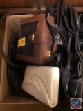 Magnetic Snap Handbag Marked US Pat 4021891, B?chamel White Beaded Clutch, Hobo International Black