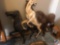 Vintage Burwood Products Company Horse Wall Decorative Sculpture with Black, White and Brown Horses