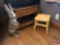 Two Tier Wood End Table with Glass Insert Measuring 28