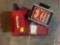 Exit Sign, Tool Box Including Assorted Knobs and Hardware, Roller Stand and Assorted Pieces of PVC