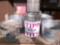 (4) Landshark Lager Beer Buckets, (1) Budweiser Beer Bucket and Tip Jar