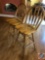 {{2X$BID}} (2) Wood High Back Swiveling Bar Stools Marked 18035 Measuring 47