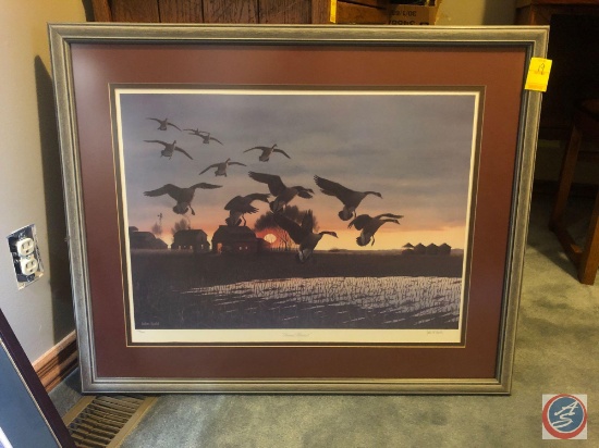 John Bald Signed Framed Print Titled "Second Harvest" Marked 932/1500 Custom Framed by Northwest
