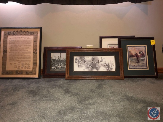 Framed Print of the Declaration of Independence Measuring 17 1/4" X 21 1/2", Dallen Lambson Framed