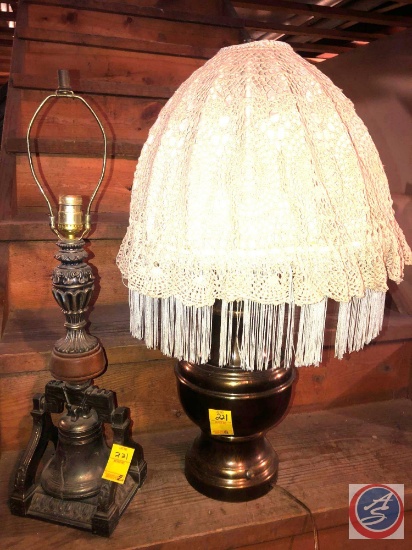 Liberty Bell Lamp No Shade, Vintage Lamp with Crochet Lamp Shade