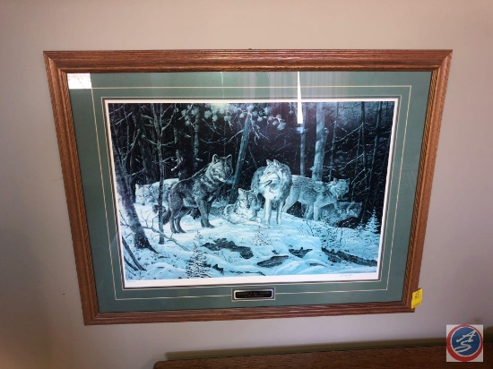 Terry Doughty Framed Print Titled Phantoms of the Tamerack Marked AP108/140 Measuring 35" X 27"