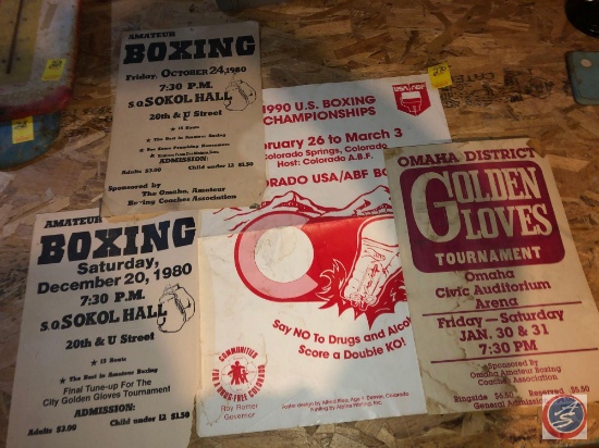 Boxing Posters Including Omaha District Golden Gloves Tournament, 1990 U.S. Boxing Championship, (2)
