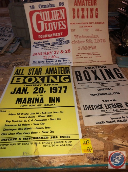 Vintage 1977 All Star Amateur Boxing Poster, Vintage 1975 Amateur Boxing Poster with Regional