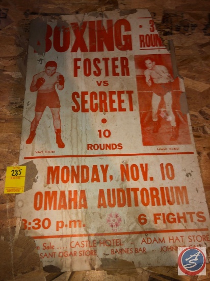 Vintage Boxing Poster Featuring Foster Vs Secreet
