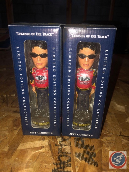 (2) Jeff Gordon Legends of the Track Limited Edition Collectible Bobble Heads in Original Packaging