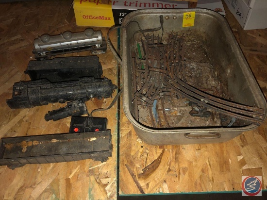 Vintage Toy Train Cars Such As Sunoco Train Tanker, Lionel Lines, NYC, Pieces of Track and More